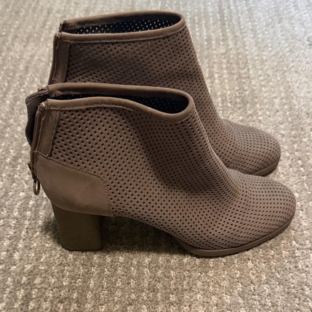 Perforated CAMPER Ankle Bootie - Taupe